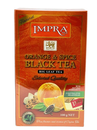 Herbata czarna liściasta zimowa pomarańcz cynamon naturalna bez barwników z sri lanki