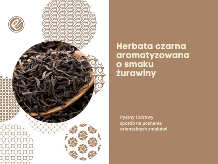 Herbata czarna liściasta o smaku żurawiny aromatyzowana napar herbaty 70g
